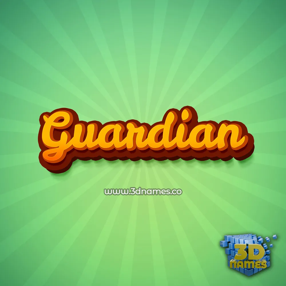 guardian in Green Rays style - 3D name wallpaper