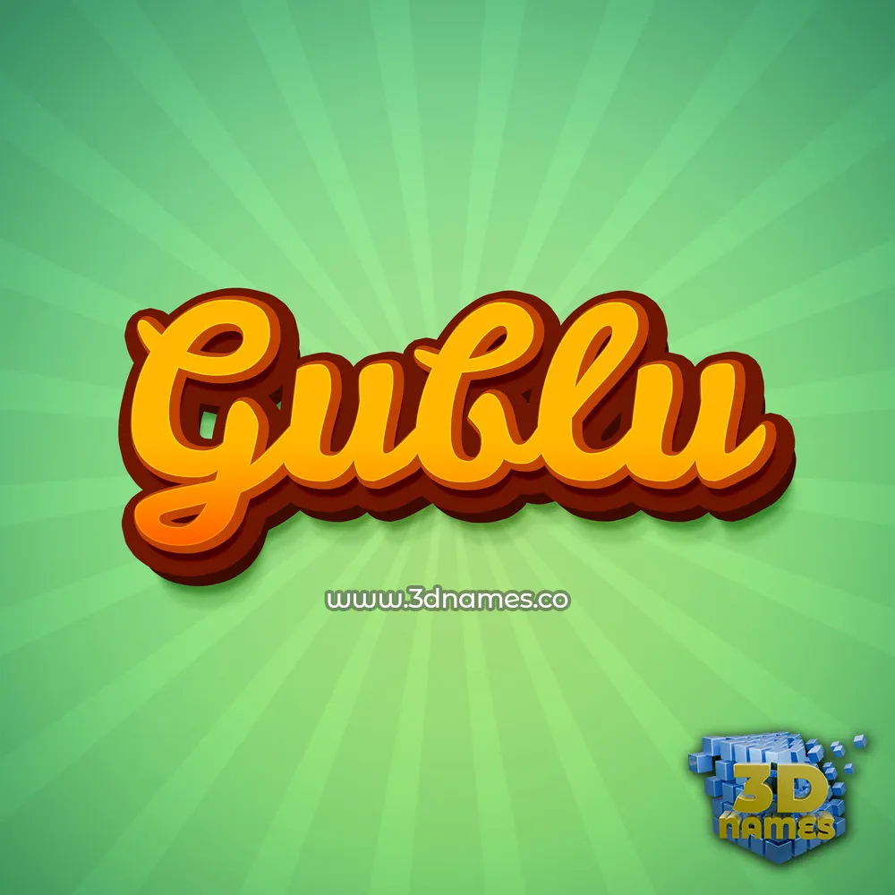 gublu in Green Rays style - 3D name wallpaper