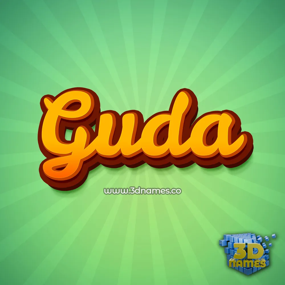 guda in Green Rays style - 3D name wallpaper