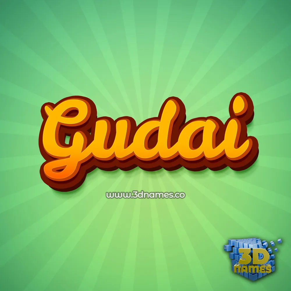 gudai in Green Rays style - 3D name wallpaper