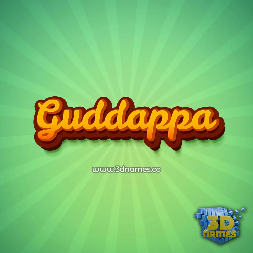 guddappa in Green Rays style - 3D name wallpaper