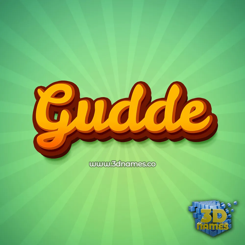 gudde in Green Rays style - 3D name wallpaper