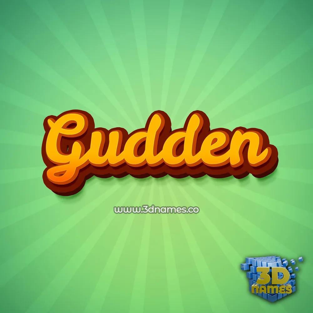 gudden in Green Rays style - 3D name wallpaper