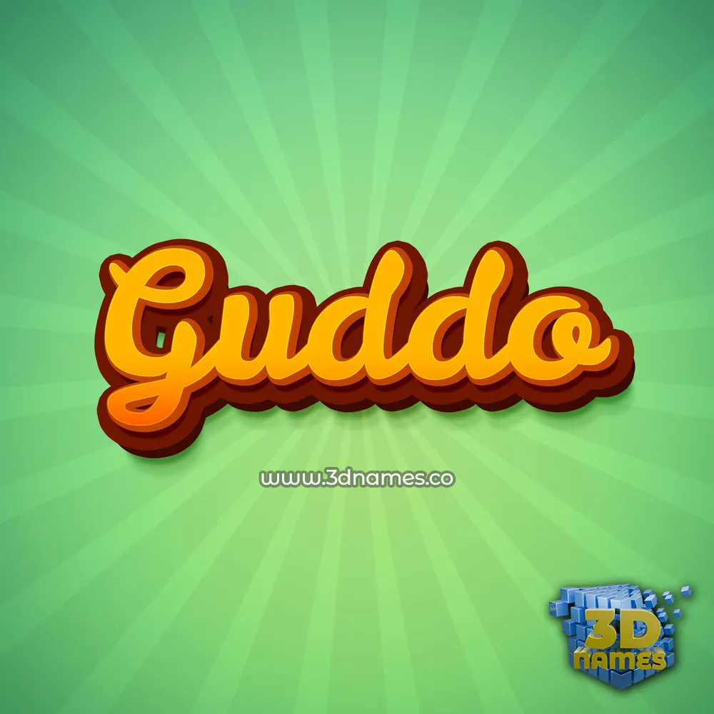 guddo in Green Rays style - 3D name wallpaper