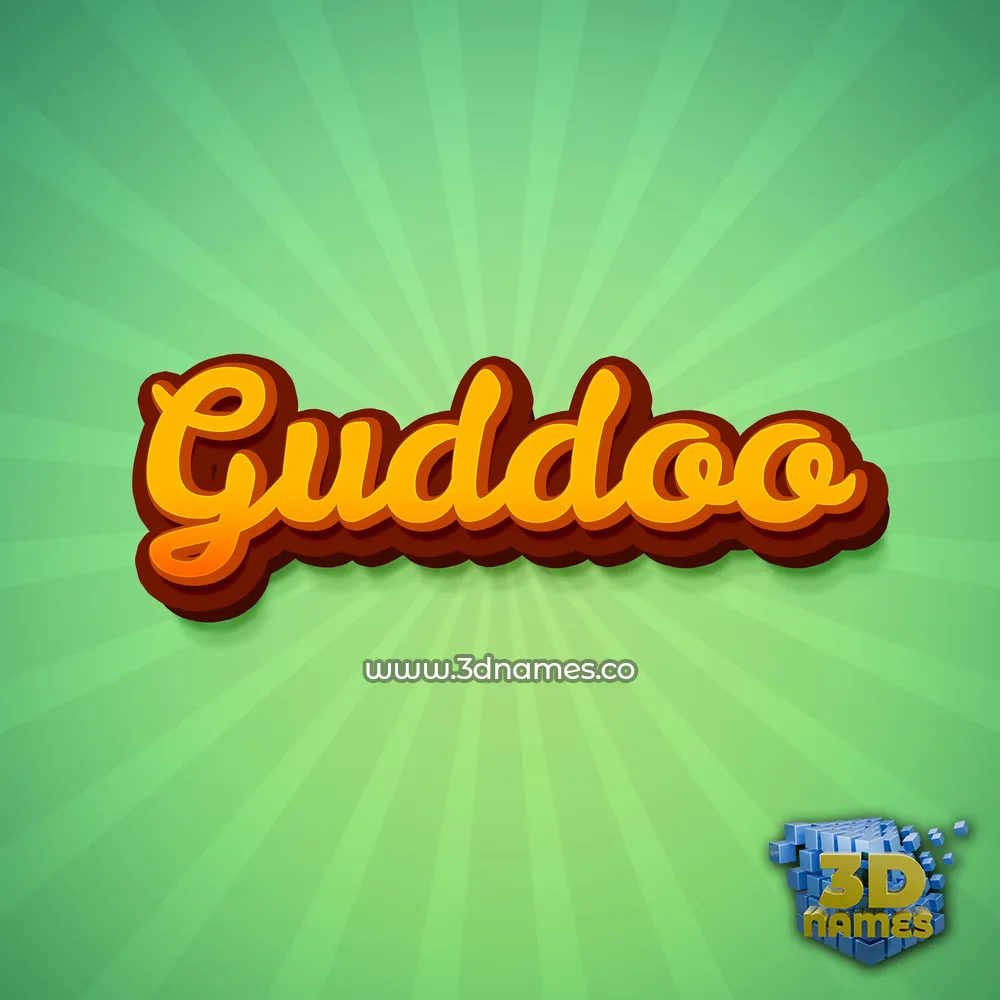 guddoo in Green Rays style - 3D name wallpaper
