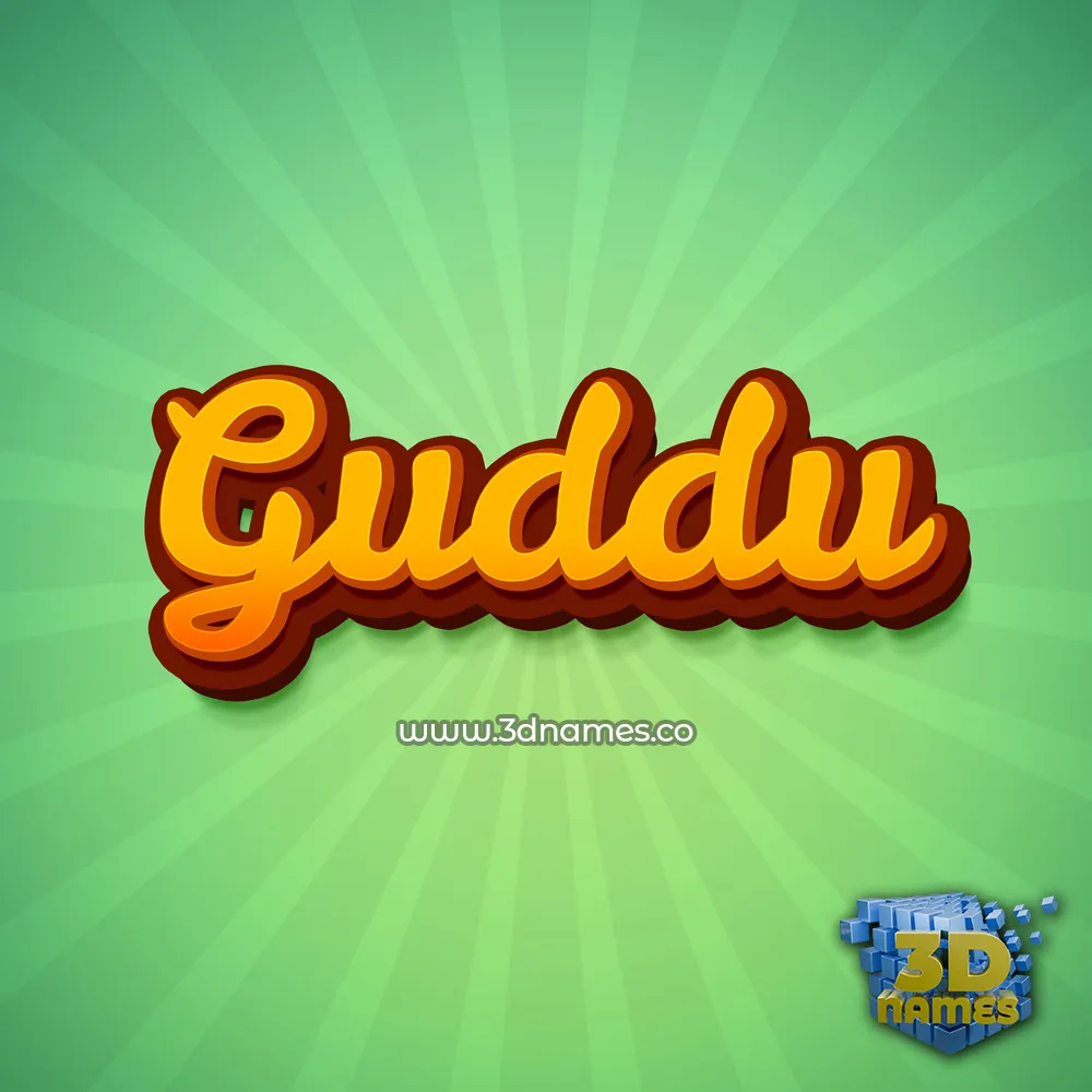 guddu in Green Rays style - 3D name wallpaper