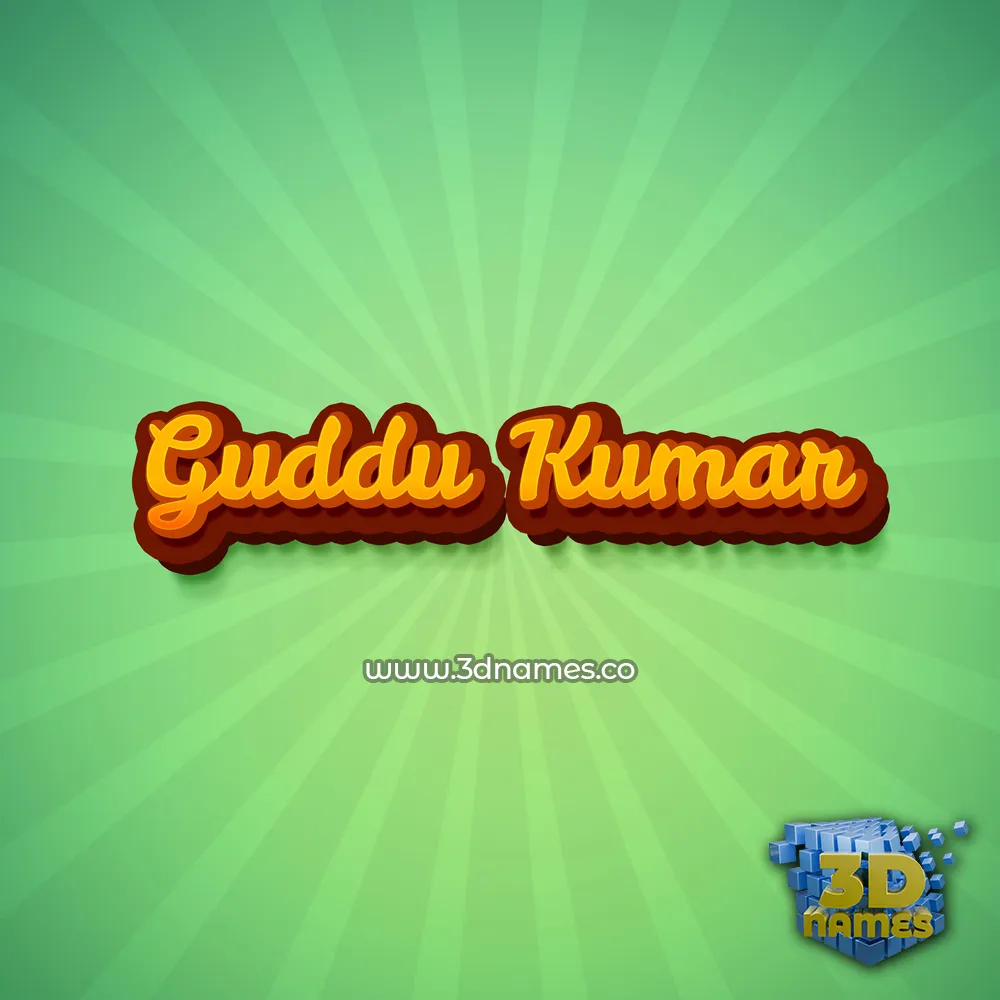 guddu kumar in Green Rays style - 3D name wallpaper