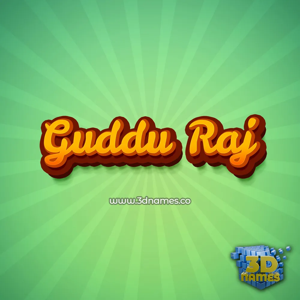 guddu raj in Green Rays style - 3D name wallpaper