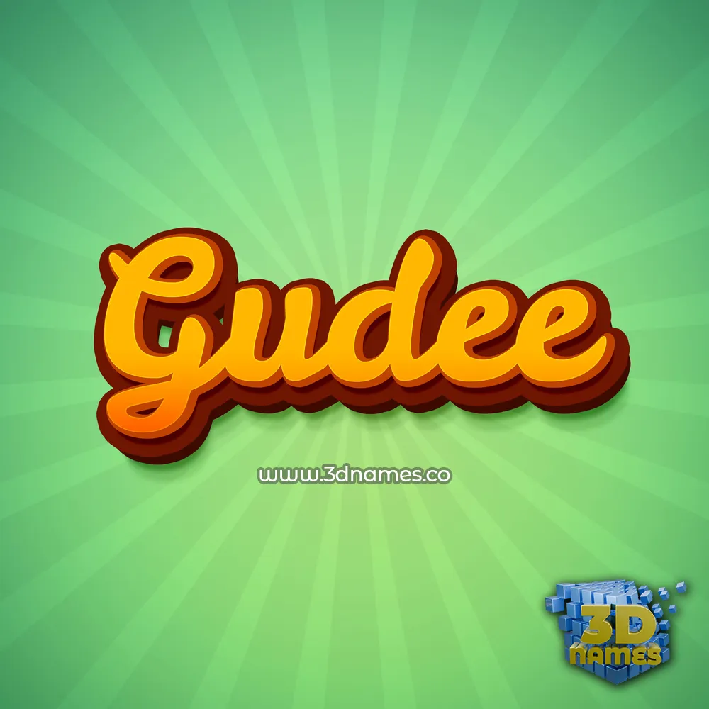 gudee in Green Rays style - 3D name wallpaper