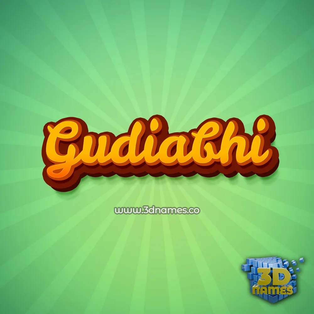 gudiabhi in Green Rays style - 3D name wallpaper