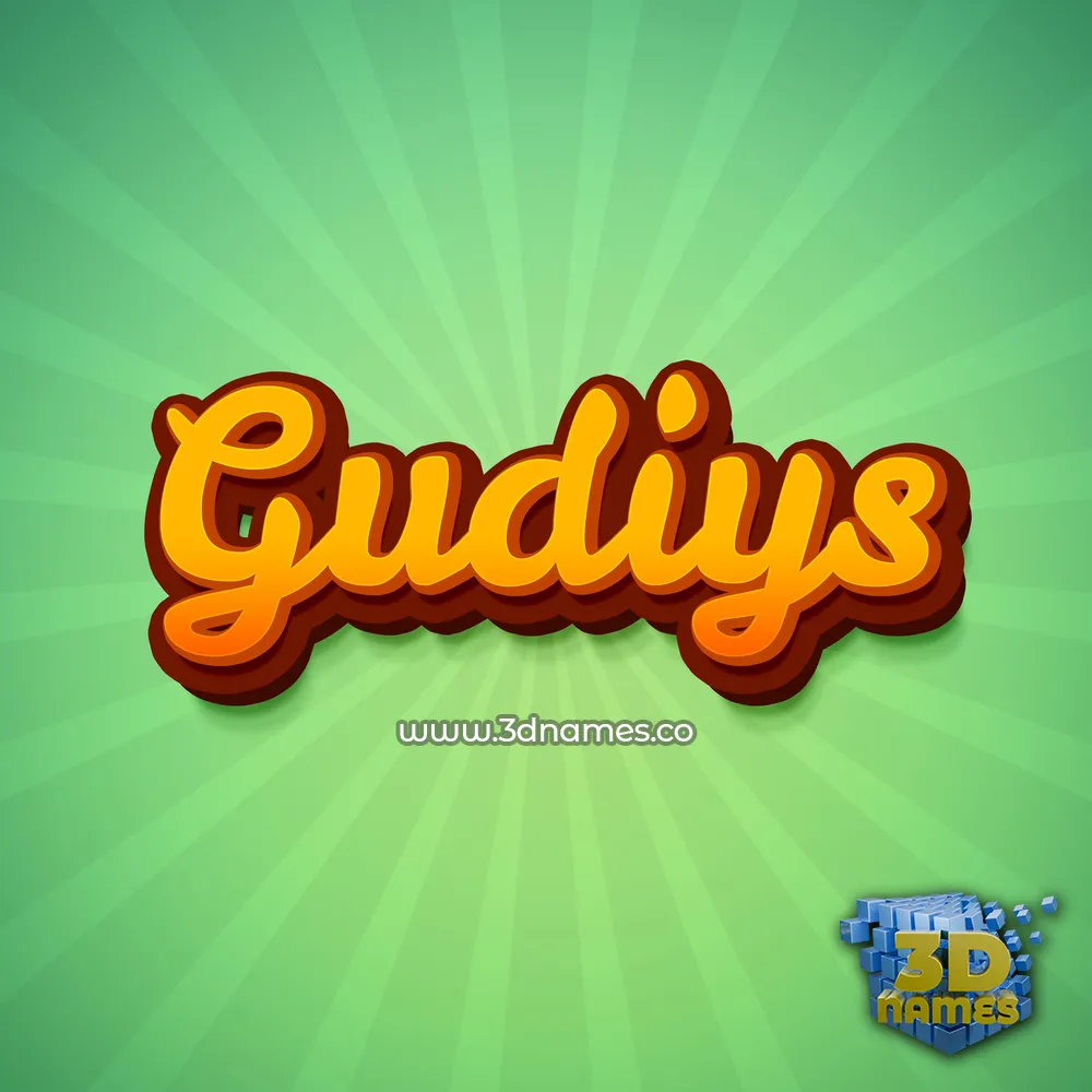gudiys in Green Rays style - 3D name wallpaper