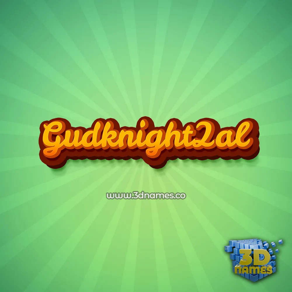 gudknight2al in Green Rays style - 3D name wallpaper