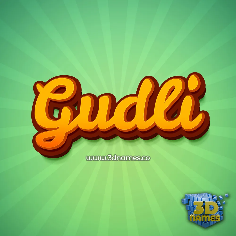 gudli in Green Rays style - 3D name wallpaper