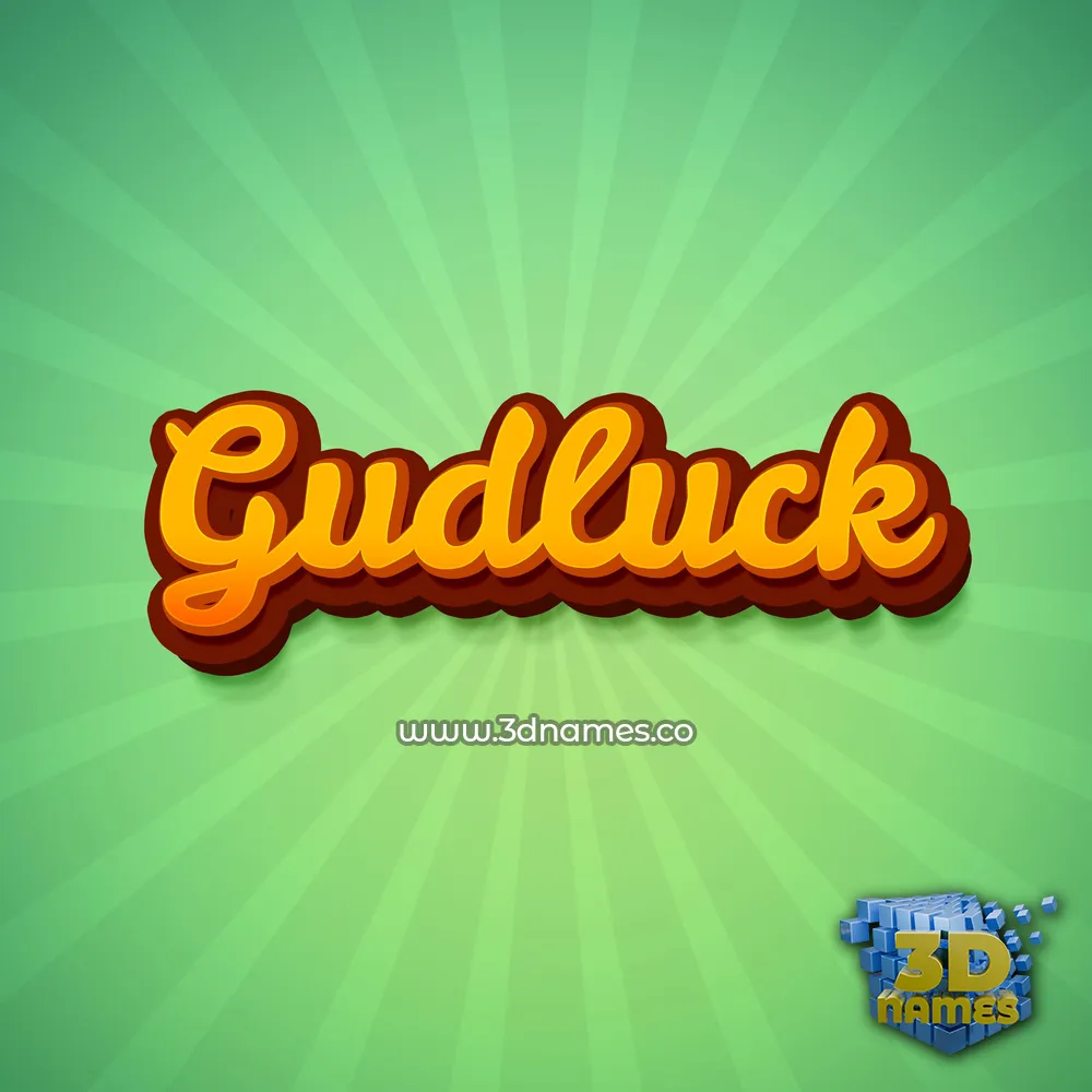 gudluck in Green Rays style - 3D name wallpaper