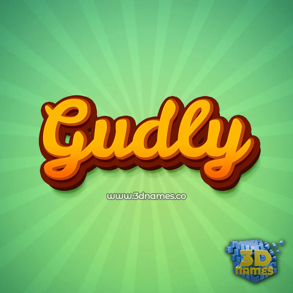 gudly in Green Rays style - 3D name wallpaper