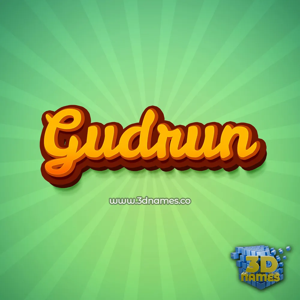 gudrun in Green Rays style - 3D name wallpaper