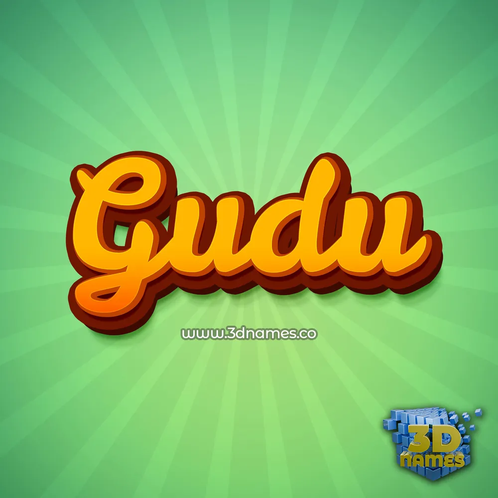 gudu in Green Rays style - 3D name wallpaper