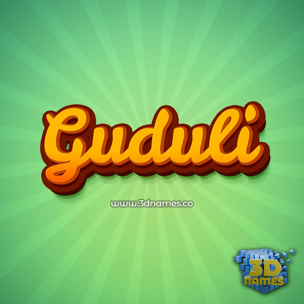 guduli in Green Rays style - 3D name wallpaper