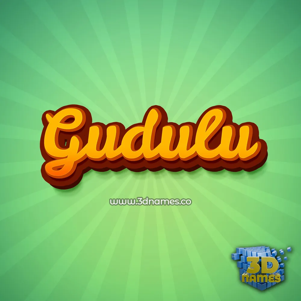 gudulu in Green Rays style - 3D name wallpaper