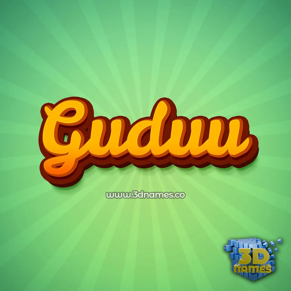guduu in Green Rays style - 3D name wallpaper