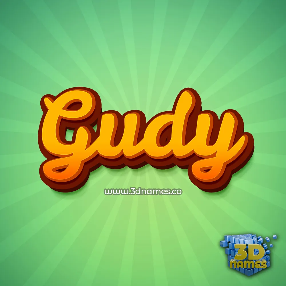 gudy in Green Rays style - 3D name wallpaper