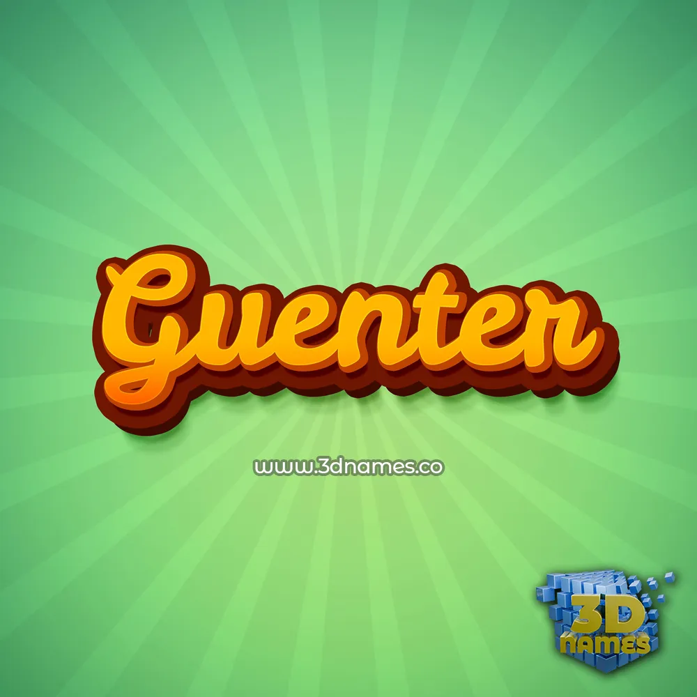 guenter in Green Rays style - 3D name wallpaper
