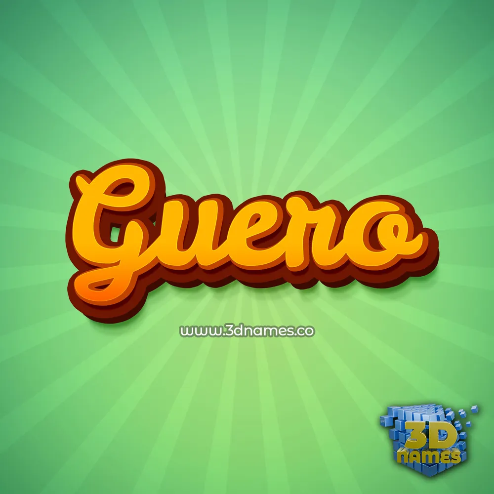 guero in Green Rays style - 3D name wallpaper