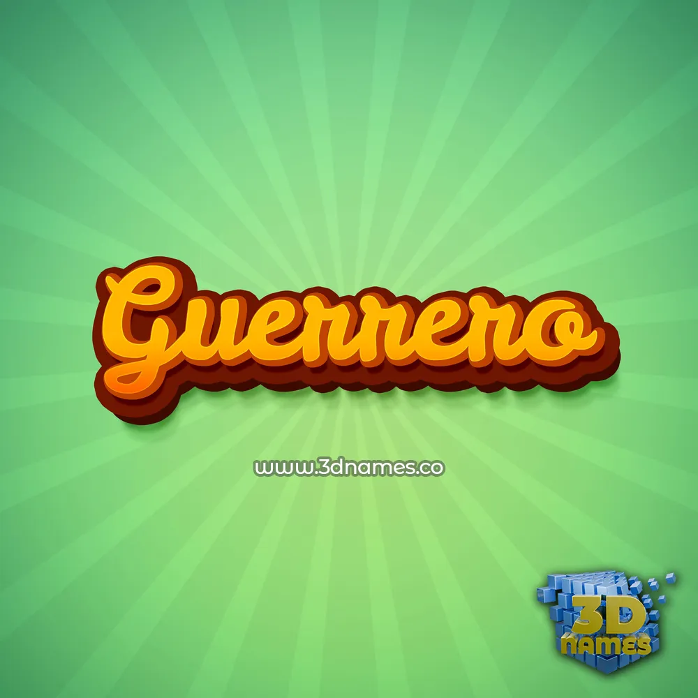 guerrero in Green Rays style - 3D name wallpaper
