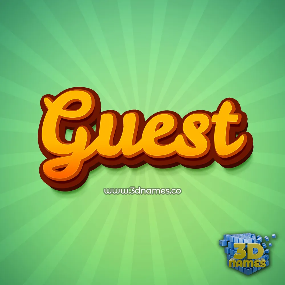 guest in Green Rays style - 3D name wallpaper
