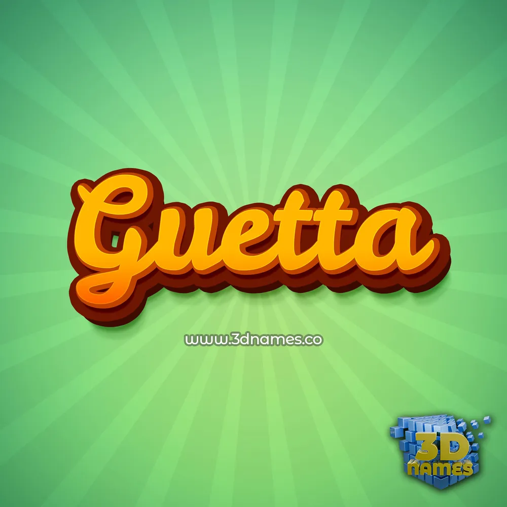 guetta in Green Rays style - 3D name wallpaper