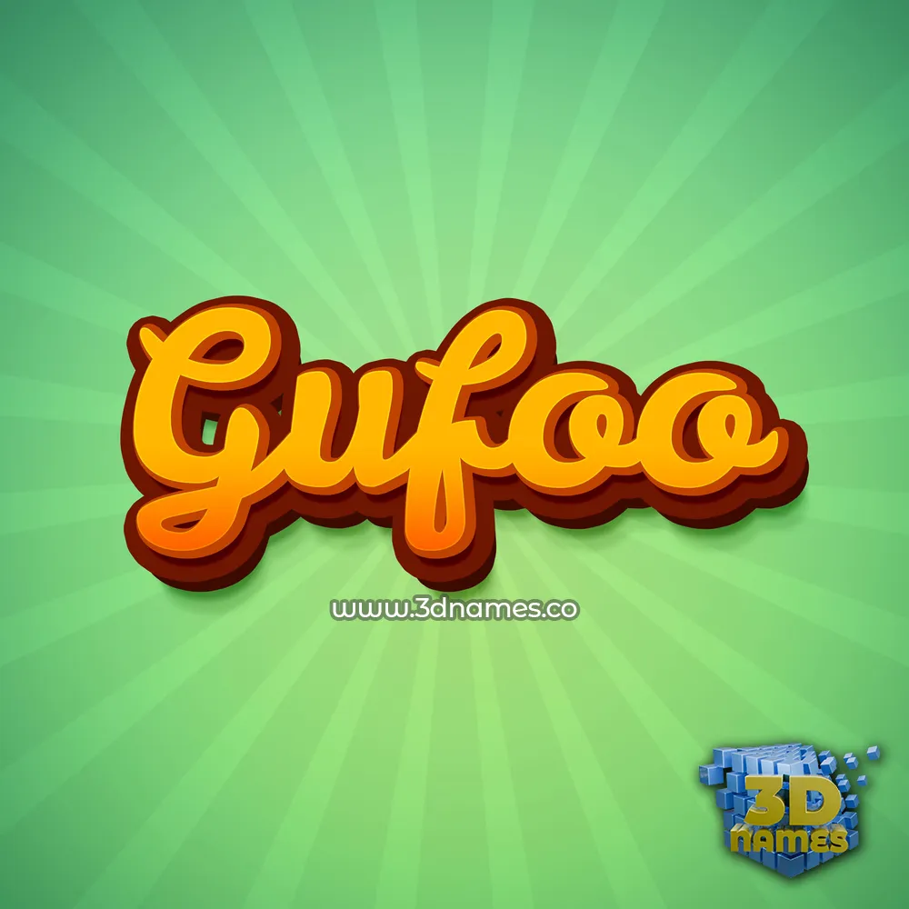 gufoo in Green Rays style - 3D name wallpaper