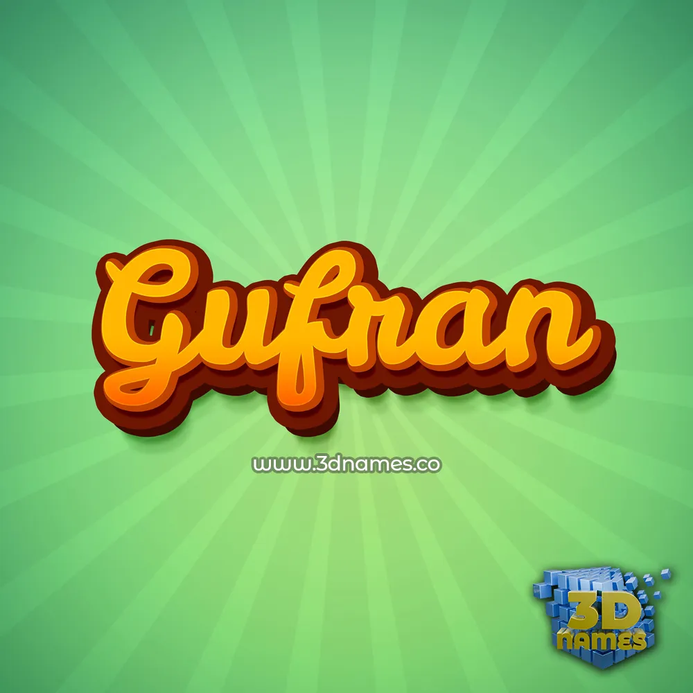 gufran in Green Rays style - 3D name wallpaper
