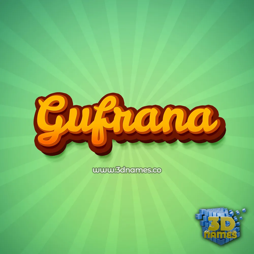 gufrana in Green Rays style - 3D name wallpaper