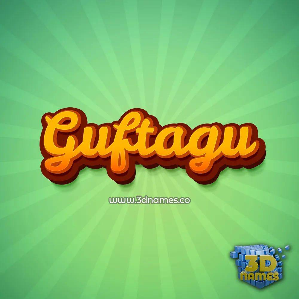guftagu in Green Rays style - 3D name wallpaper