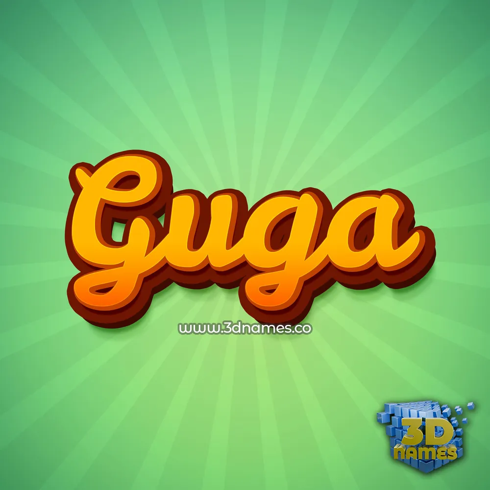 guga in Green Rays style - 3D name wallpaper