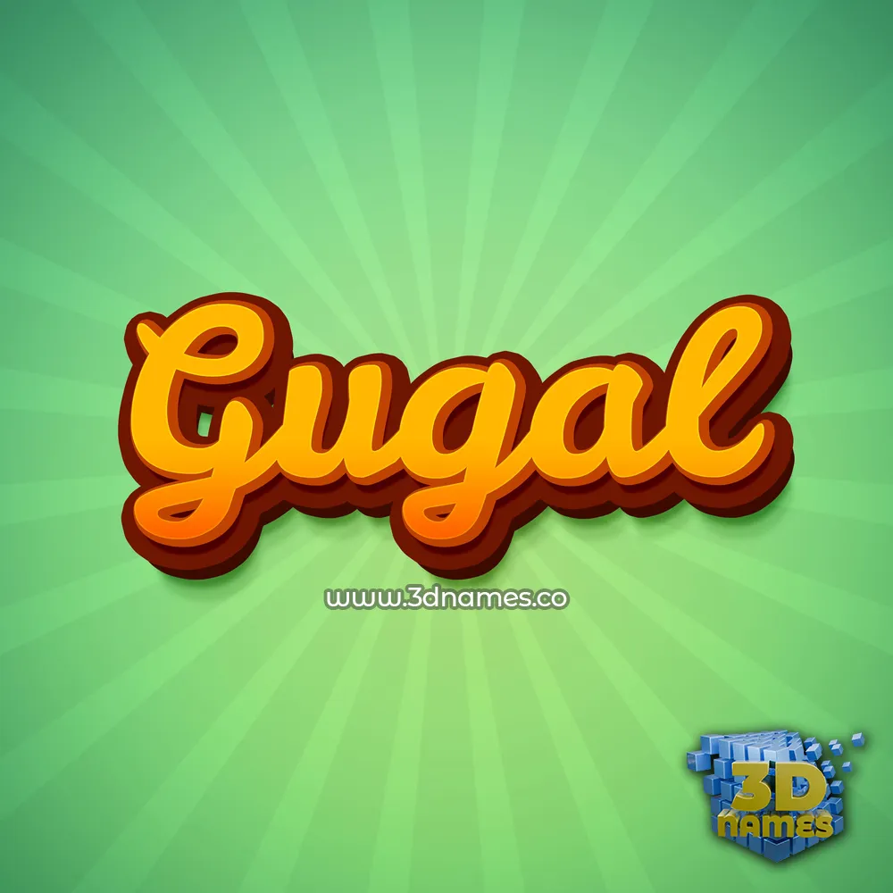 gugal in Green Rays style - 3D name wallpaper