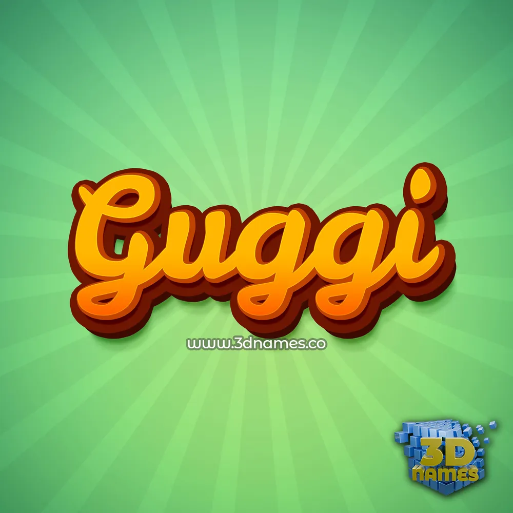 guggi in Green Rays style - 3D name wallpaper