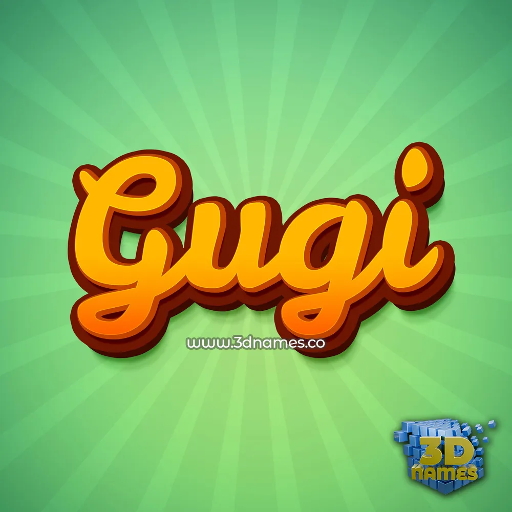 gugi in Green Rays style - 3D name wallpaper