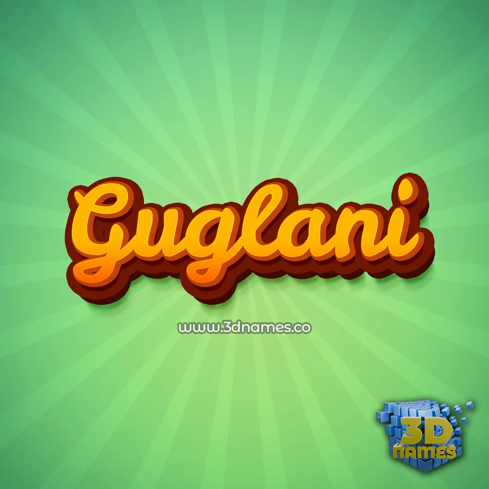 guglani in Green Rays style - 3D name wallpaper