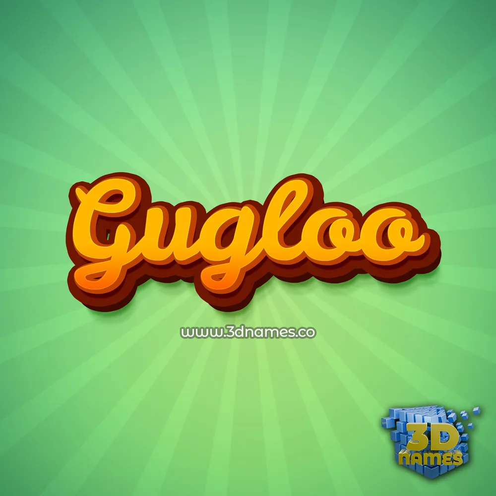 gugloo in Green Rays style - 3D name wallpaper