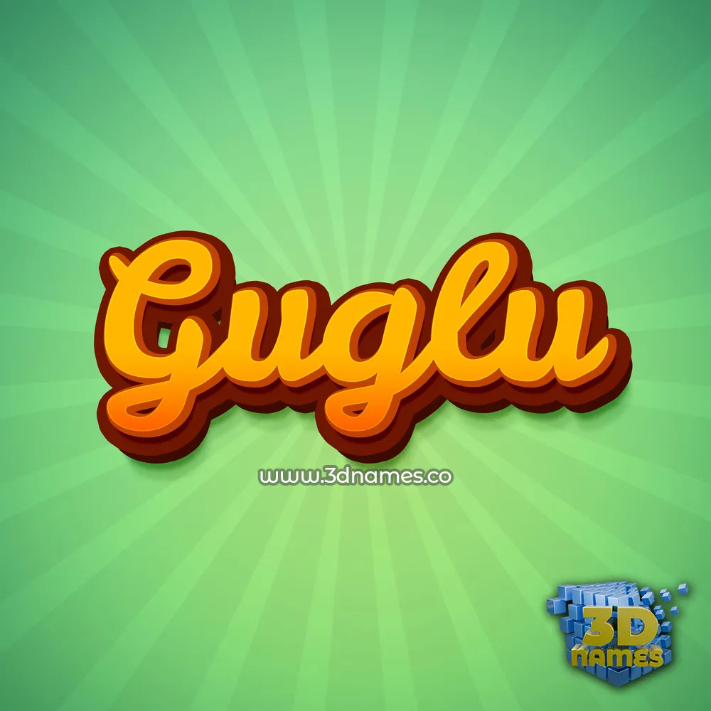 guglu in Green Rays style - 3D name wallpaper