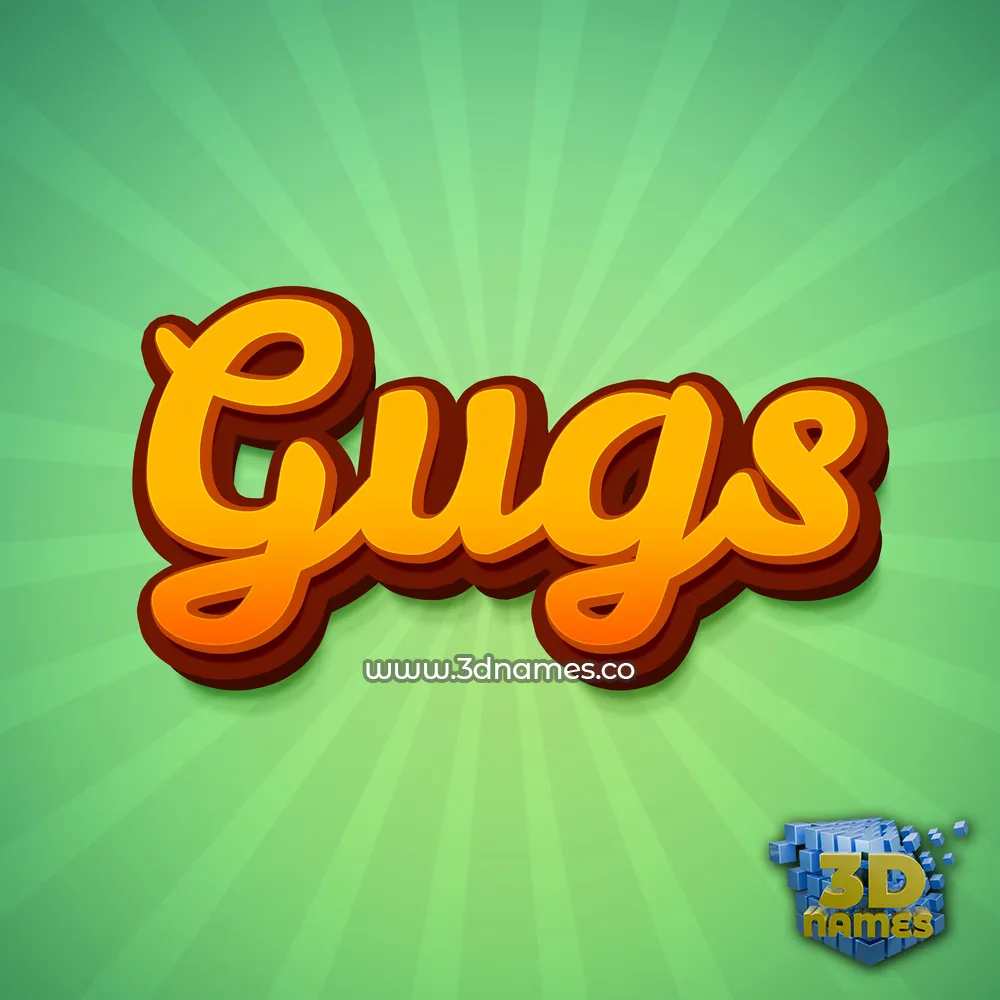 gugs in Green Rays style - 3D name wallpaper