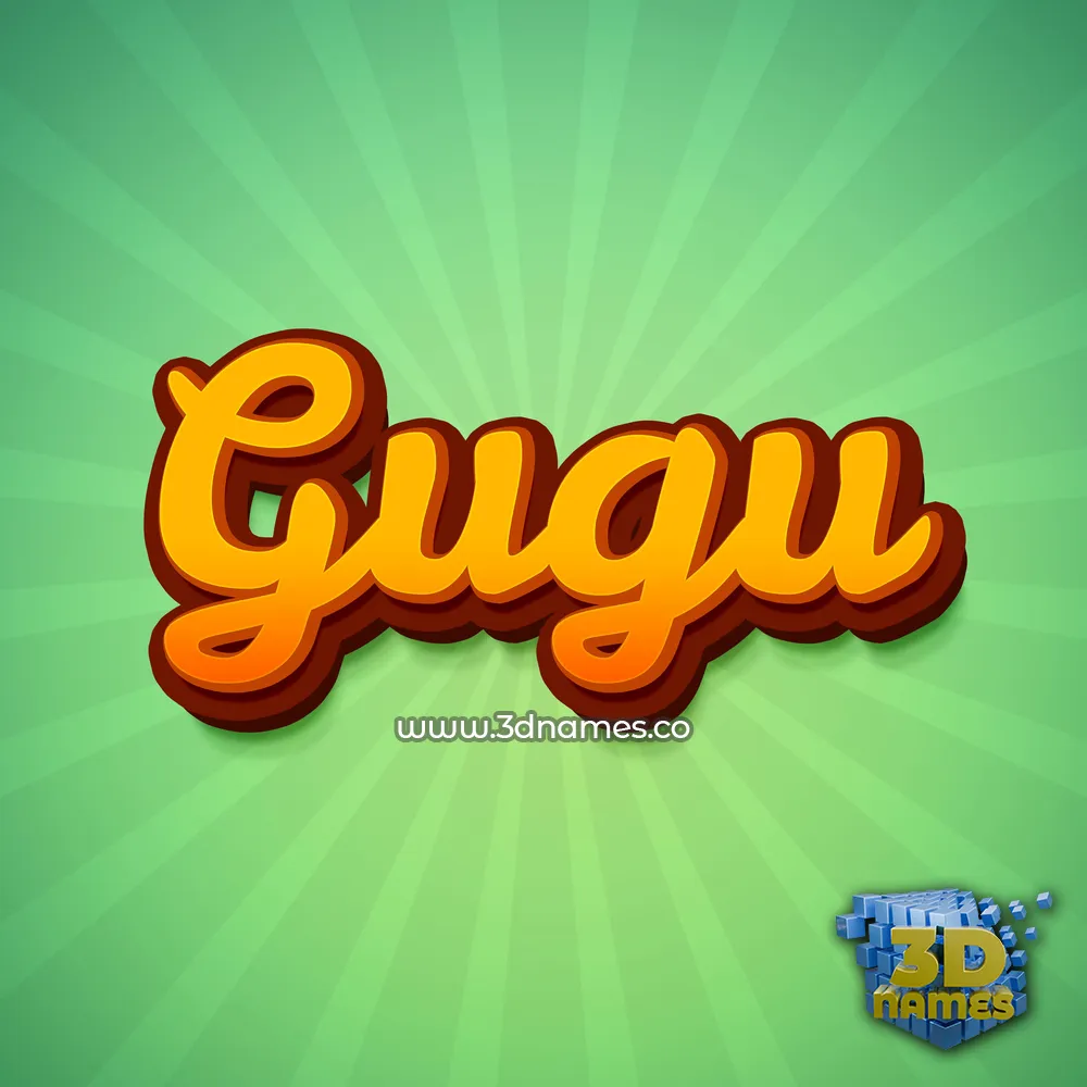 gugu in Green Rays style - 3D name wallpaper