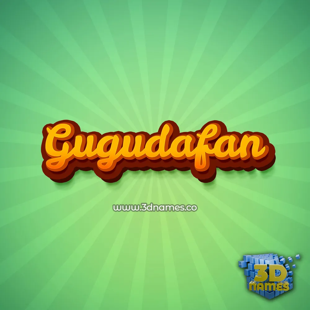 gugudafan in Green Rays style - 3D name wallpaper