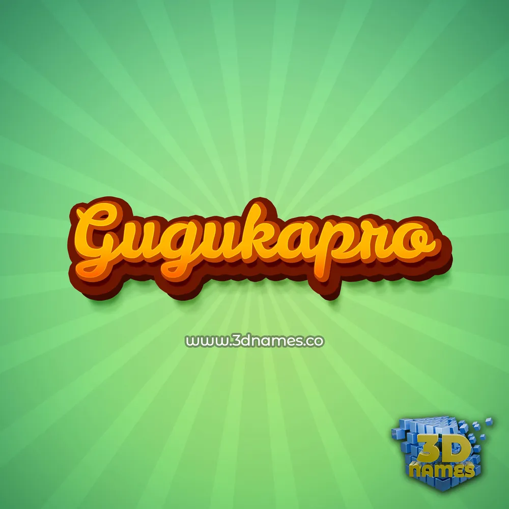 gugukapro in Green Rays style - 3D name wallpaper