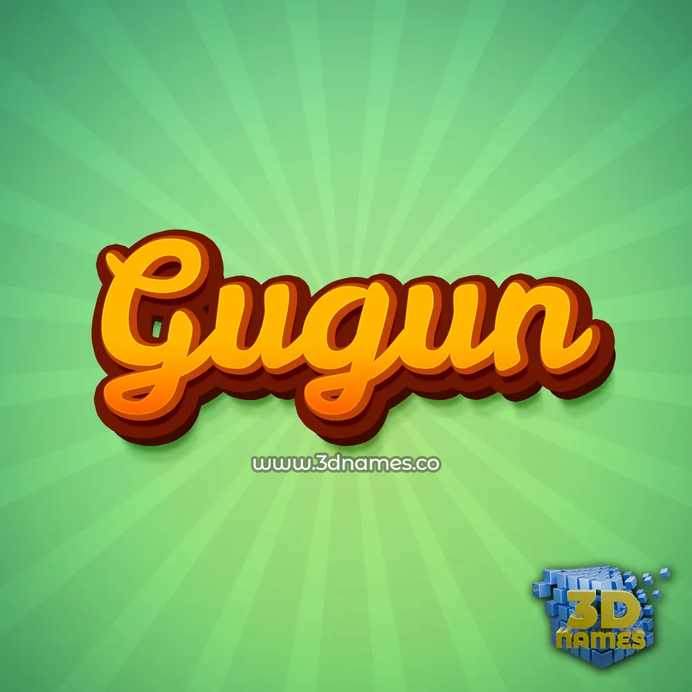 gugun in Green Rays style - 3D name wallpaper