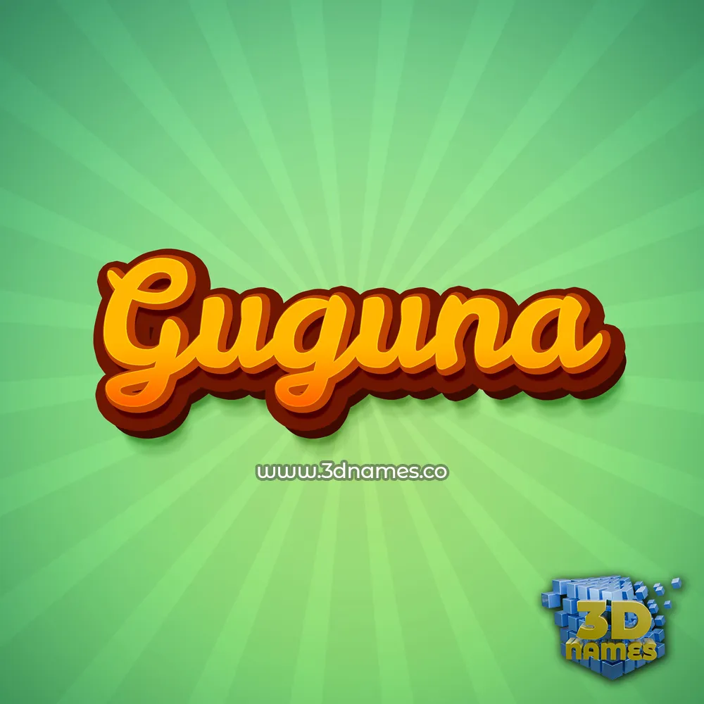 guguna in Green Rays style - 3D name wallpaper