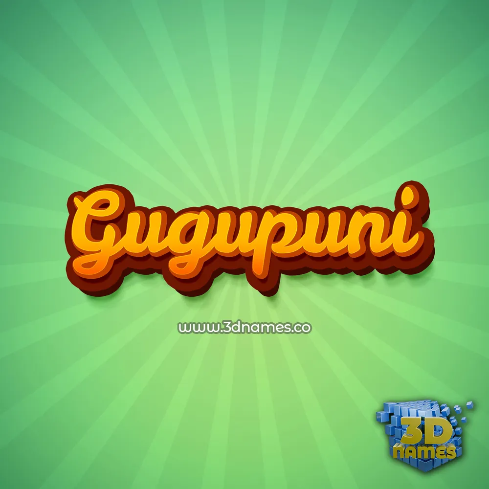 gugupuni in Green Rays style - 3D name wallpaper