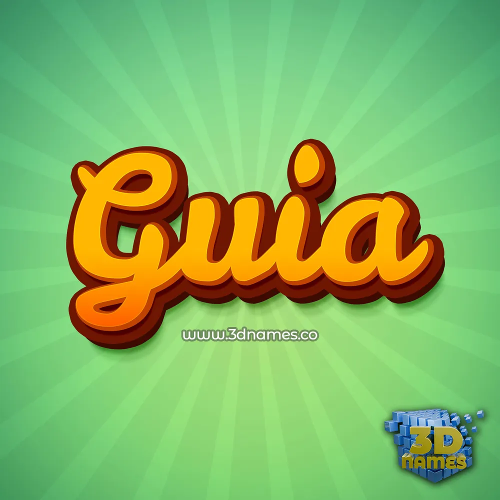 guia in Green Rays style - 3D name wallpaper