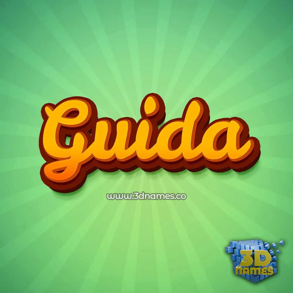 guida in Green Rays style - 3D name wallpaper